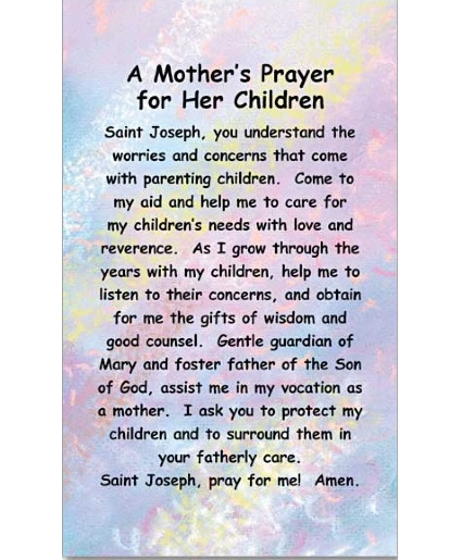 A Mother's Prayer for Her Children Prayer Card Add-on