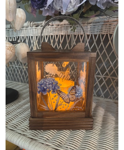 “ A part of my heart has wings” lantern