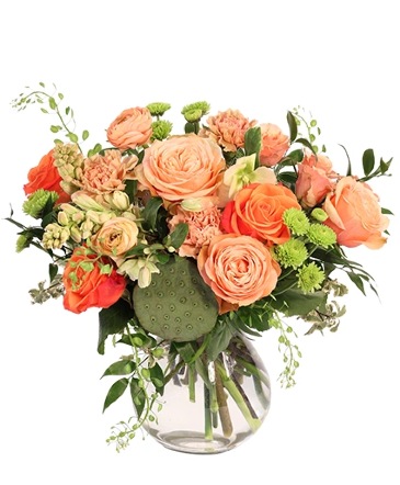 A Pinch of Peach Floral Arrangement  in Tomball, TX | Tomball Flowers