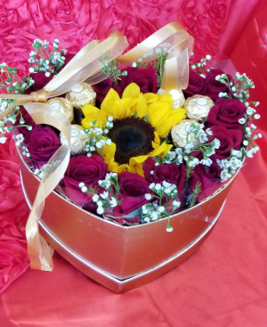 A ray of Sunshine  Sunflower ROSES & chocolates 