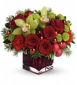 Merry & Bright Red Cube Vase
