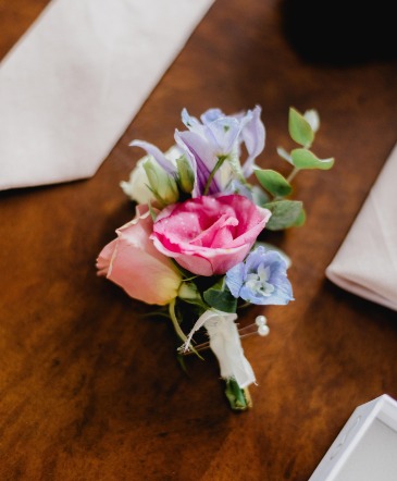 A Touch of Pink Boutonniere in Trenton, ON | Designs by Alexis Rose