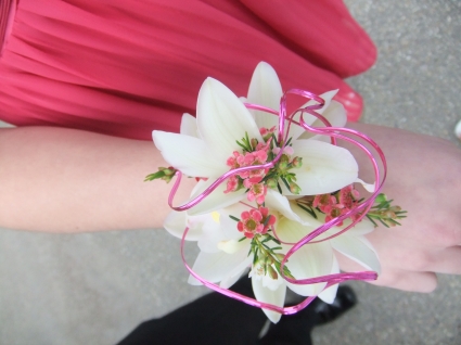 Wrist Corsage-Touch of Pink Custom Designed Wrist Corsage. Please call for pricing.
