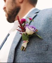 A Touch of Purple  Boutonniere