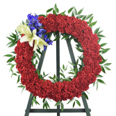 A True Hero Wreath Standing Spray