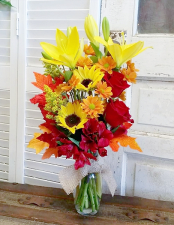 Festive Fall Vase Arrangement In Greensboro Nc Sedgefield