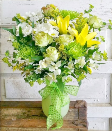 Green Glow Vase Arrangement