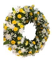 A Yellow and white Wreath Wreaths
