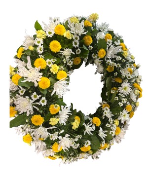 A Yellow and white Wreath Wreaths