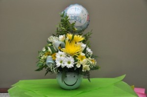 (AB) Happy Baby Boy Flower Arangement in Medicine Hat, AB | AWESOME BLOSSOM (AB) Happy Baby Boy Flower Arangement in Medicine Hat, AB | AWESOME BLOSSOM