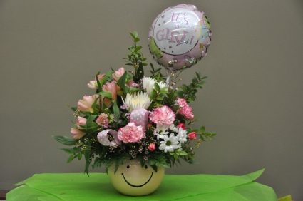 (AB) Happy Baby Girl Flower Arangement