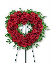 Abiding Love Heart Funeral Arrangement