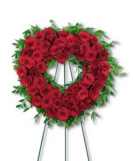 Abiding Love Heart Funeral Arrangement