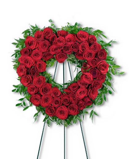 Abiding Love Heart Sympathy Flowers