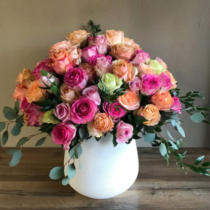 Abundance of Roses Vased Roses