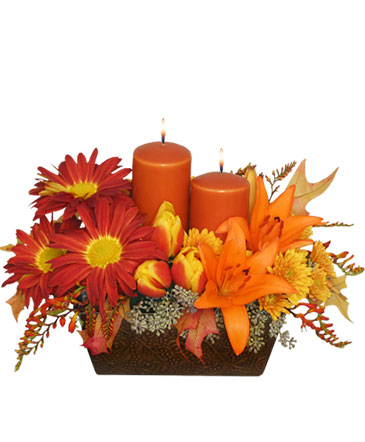 Abundant Beauty Fall Centerpiece in Groveland, FL | KARA'S FLOWERS