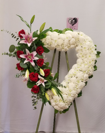 Accented Heart Standing Spray  Funeral