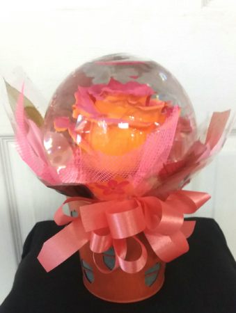 Acorn Crystal Circus Globe Rose Arrangement