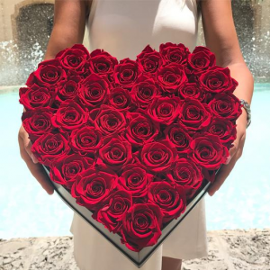 Acrylic Heart Shaped Rose Box  Real Roses box 