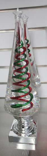 Acrylic Red and Green Twist Light Up Tree 