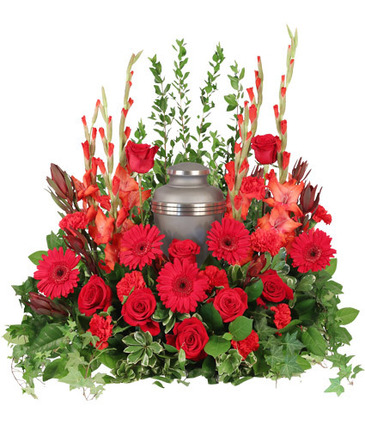 Adoration Urn Cremation Flowers (urn not included) in Santa Clarita, CA | Rainbow Garden And Gifts
