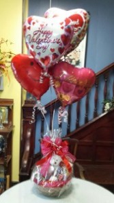 Afloat in Love Balloon Bouquet and Chocolate Goodie Basket
