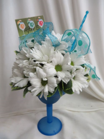 After 5 Fresh Arrangement in a Margarita Glass