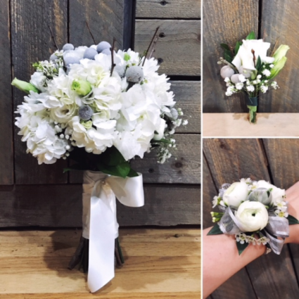 All 3, bridal, bout and corsage