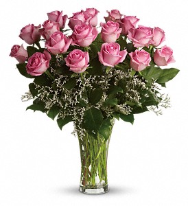 All About My Pink Long Stem Pink Rose Arrangemet- 1dz, 1 1/2 dz or 2dz shown