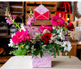 All Dressed Up Fresh Floral Box arrangement