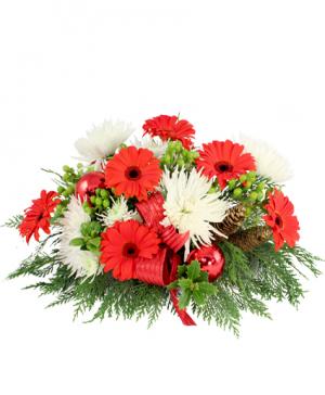 CHRISTMAS RIBBON & ROSES Bouquet in Browns Mills, NJ - WALKER'S FLORIST &  GIFTS