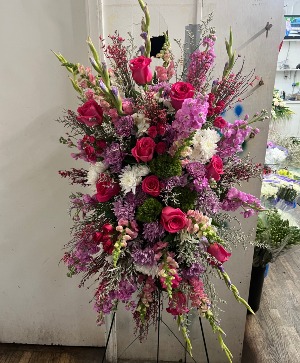 ALL IN PINK STANDING SPRAY Flower Arrangement