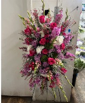 ALL IN PINK STANDING SPRAY Flower Arrangement