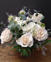 All In White Vase Flower Arrangement