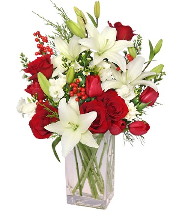All is Merry and Bright Holiday Bouquet in Mount Pleasant, SC | BLANCHE DARBY FLORIST OF CHARLESTON