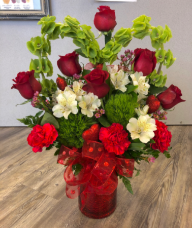 All My Love Red Crackled Vase