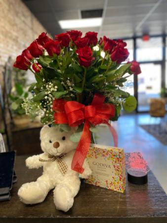 All My Love, Valentine !    Roses, candy, plush and love lamp in Beech Grove, IN | THE ROSEBUD FLOWERS & GIFTS