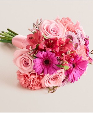 All Pink Handheld Tied Bouquet