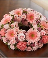 All Pink Urn Wreath 