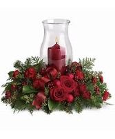 All Red Christmas Centerpiece 