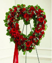 All Red Open heart  Heart Wreath