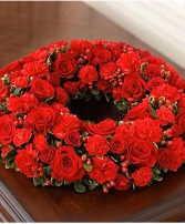All Red Urn Wreath 
