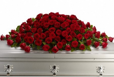 all rose casket cover sympathy in Covington, GA | A Bouquet By Betty