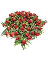 k640 Crimson Embrace All Rose Casket Spray Casket Spray