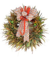 ALL THINGS FALL GRAPEVINE WREATH - APPROX. 35 IN SILK WREATH WITH BOW 
