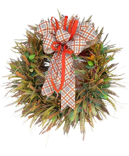 ALL THINGS FALL GRAPEVINE WREATH - APPROX. 35 IN SILK WREATH WITH BOW