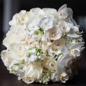 All white bouquets are so soft and elegant For both a Bride and can be made smaller for your girls..prices vary due to size.