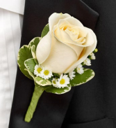 ALL WHITE BOUTINNIERE Prom Boutonniere