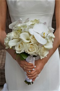 All white Bridal bouquet