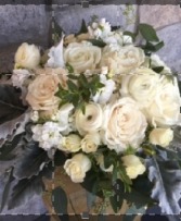 All White Bridal Bouquet 